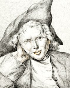 Portrait of a smiling boy by Jean Bernard (1775-1883).. Free illustration for personal and commercial use.