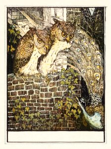 Twee uilen op een muur (1895) print in high resolution by Theo van Hoytema.