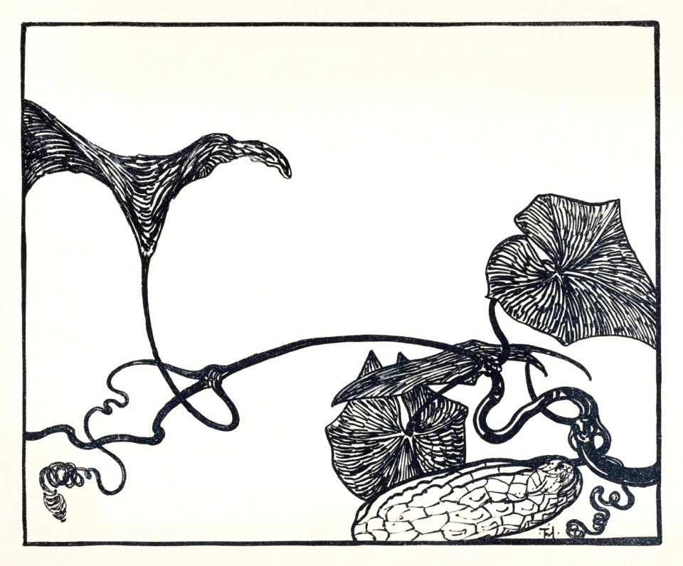 Augurkenplant (1898) print in high resolution by Theo van Hoytema.