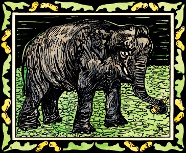 Olifant met fles (1917) print in high resolution by Theo van Hoytema.
