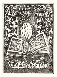 Ex libris van Jhr. C.H.J. van Haeften (1895) print in high resolution by Theo van Hoytema.