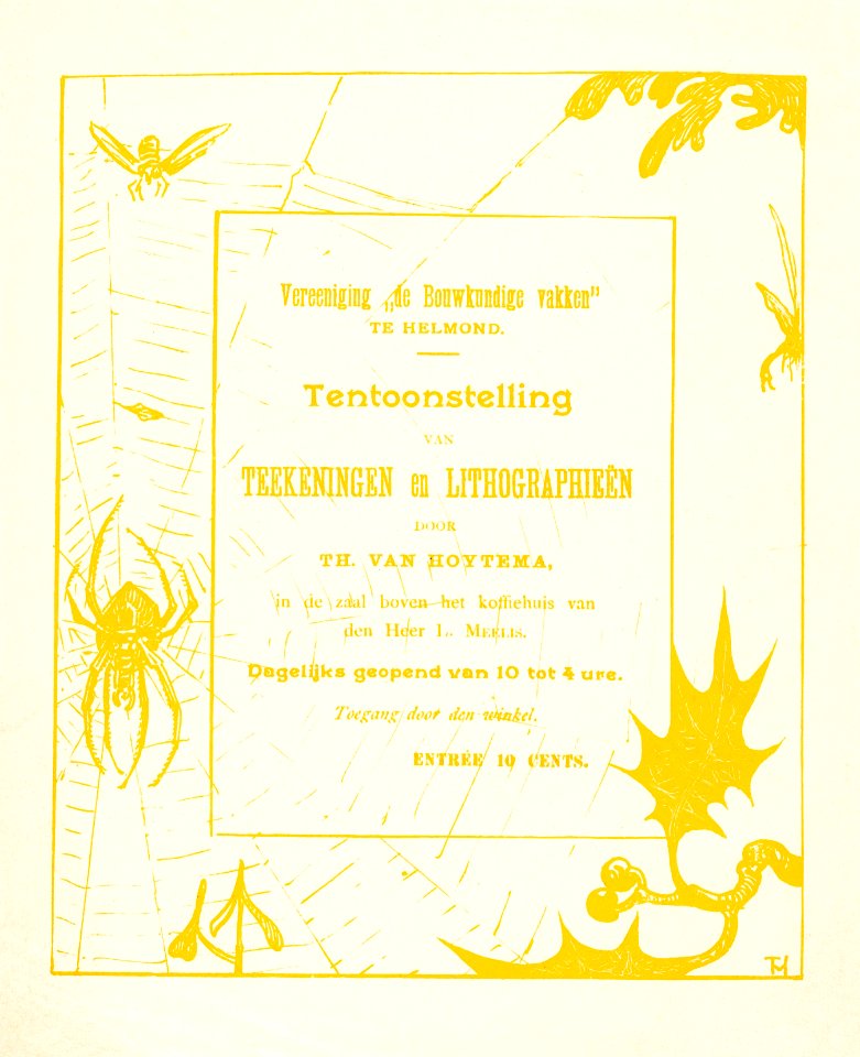 Uitnodiging met spin (in or before 189) print in high resolution by Theo van Hoytema.