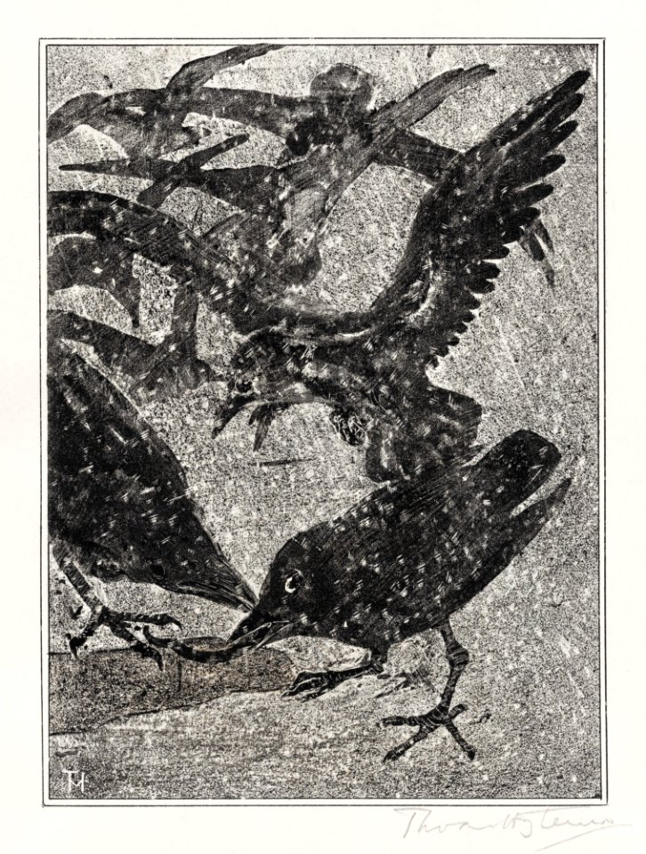 Kraaien in de sneeuw (1878–1906) print in high resolution by Theo van Hoytema.