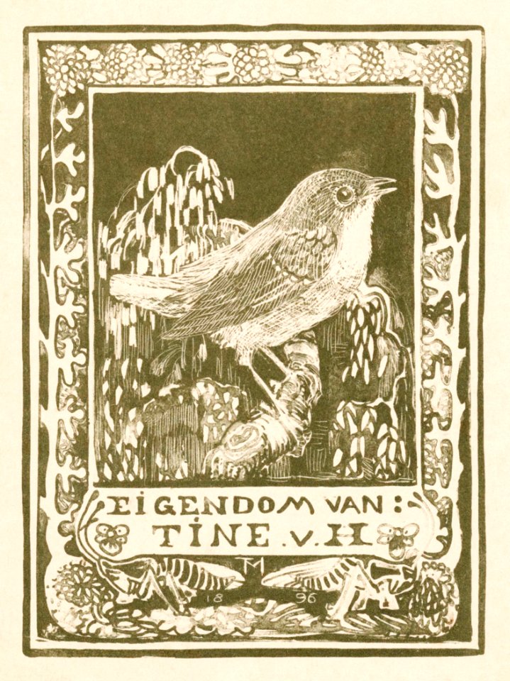 Ex libris van Tine van Hoytema (1896) print in high resolution by Theo van Hoytema.
