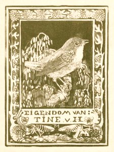 Ex libris van Tine van Hoytema (1896) print in high resolution by Theo van Hoytema.
