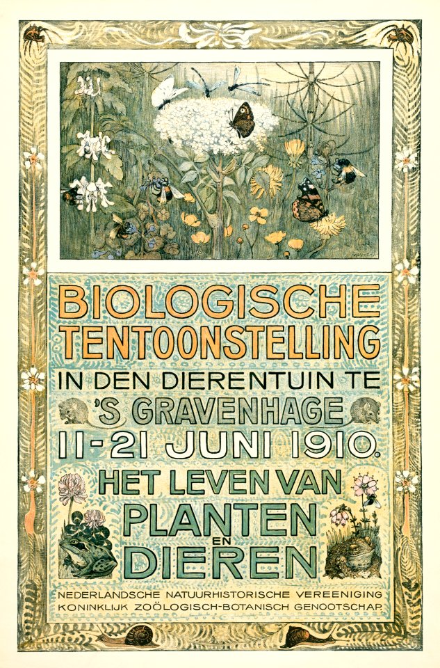 Poster of the Biologische Tentoonstelling (Biological Exhibition) (1910) print in high resolution by Theo van Hoytema.