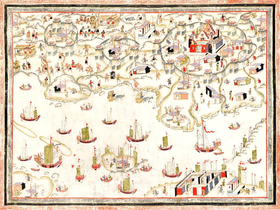 清 佚名 台南地區荷蘭城堡 Forts Zeelandia and Provintia and the City of Tainan (ca. 1900s) by anonymous.