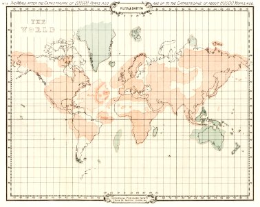 The Story of Atlantis: a geographical, historical, and ethnological sketch. Illustrated by four maps of the world's configuration at different periods with a preface (1896) by A. P. Sinnett.. Free illustration for personal and commercial use.