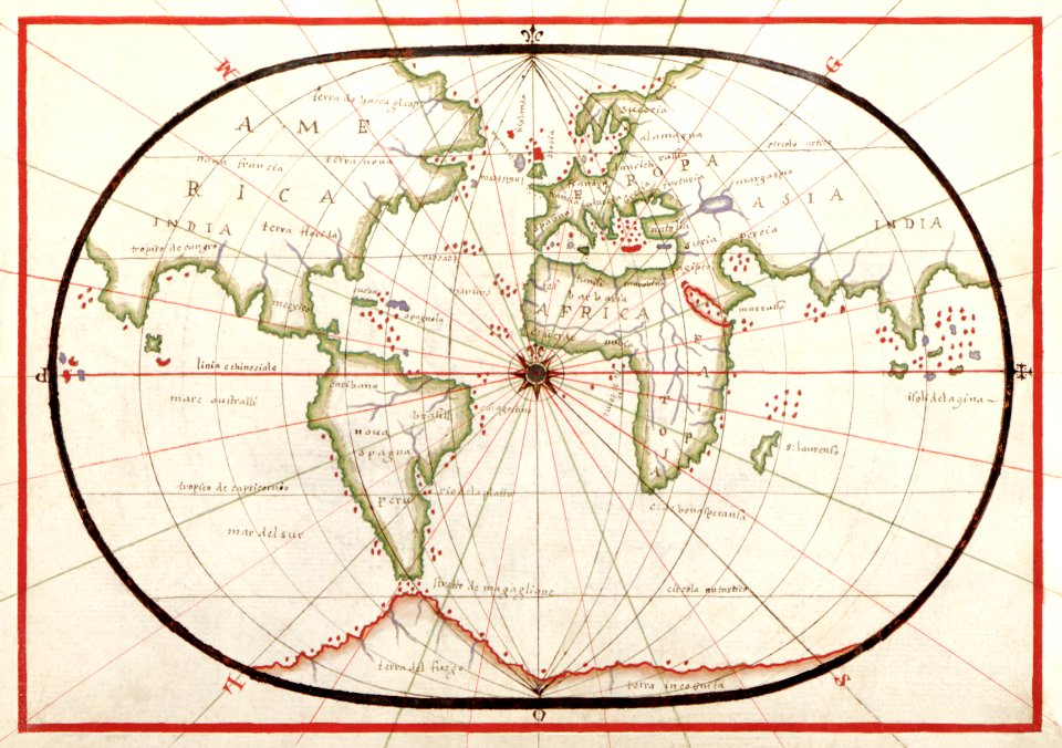 1544 World Map Painting by Joan Olivo - Fine Art America
