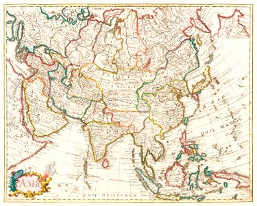 Map of Asia. Identical to the maps of Guillaume D'Isle (ca.1723).. Free illustration for personal and commercial use.