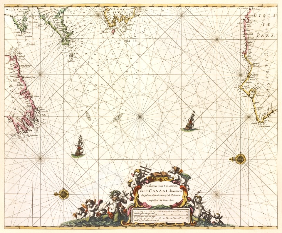 Paskaert van't in comen van't Canaal (1672) by Pieter Goos.
