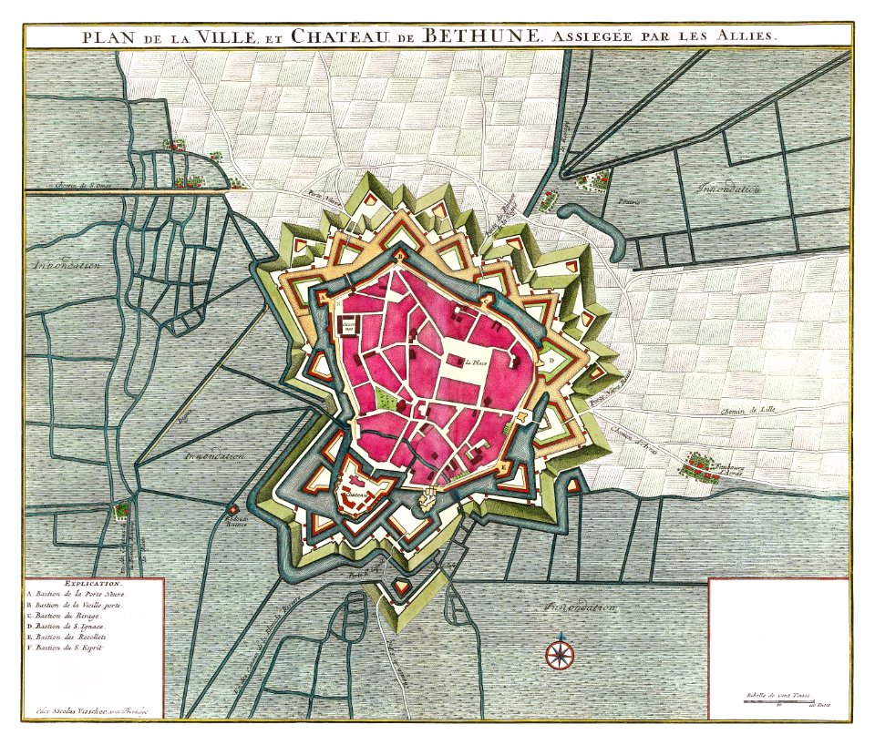 Plattegrond van Béthune (1710) by anonymous.