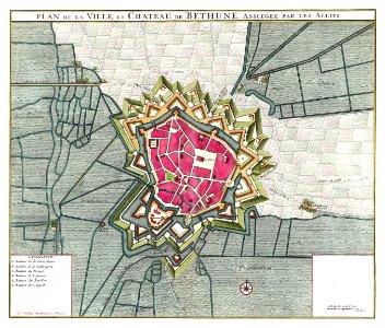 Plattegrond van Béthune (1710) by anonymous.. Free illustration for personal and commercial use.