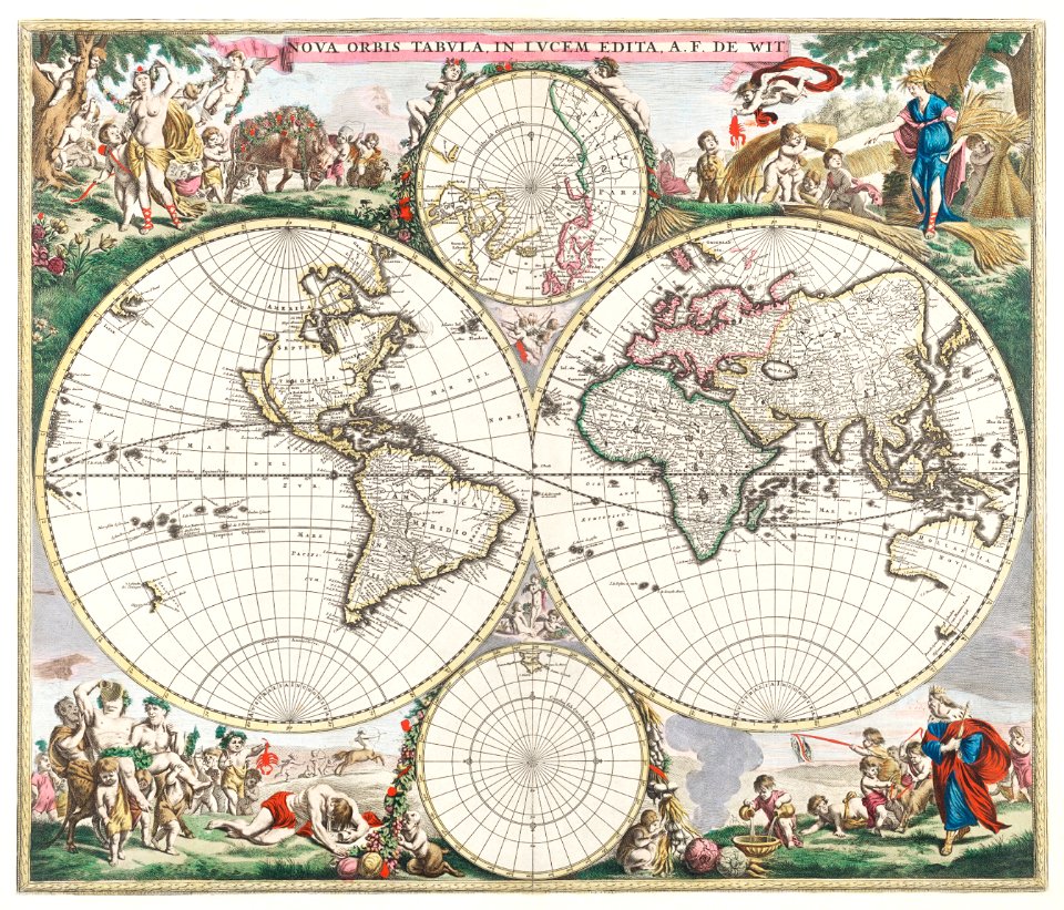Nova orbis tabvla in lvcem edita by Frederik de Wit (1630–1706).