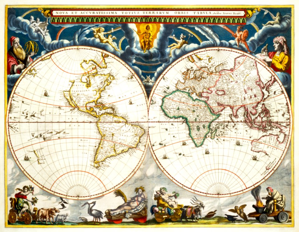 Nova et accuratissima totius terrarum orbis tabula (ca. 1648–1664) by Joan Blaeu.