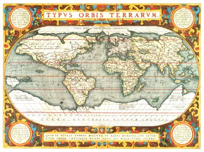 Typus orbis terrarum (1587–1595) by Abraham Ortelius.