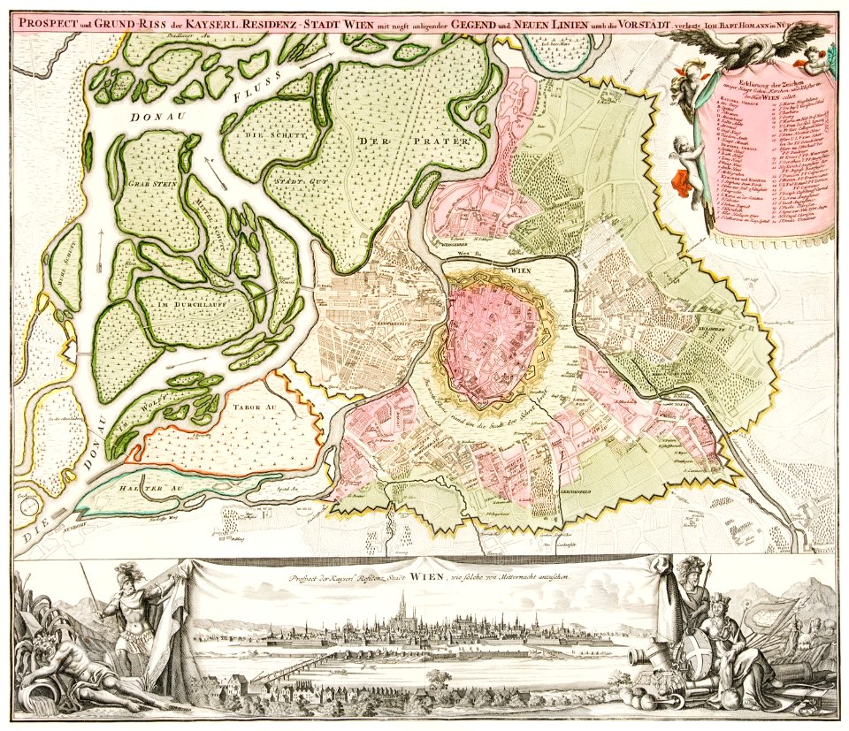 Map of Vienna (ca. 1702) by Johann-Baptista Homann.