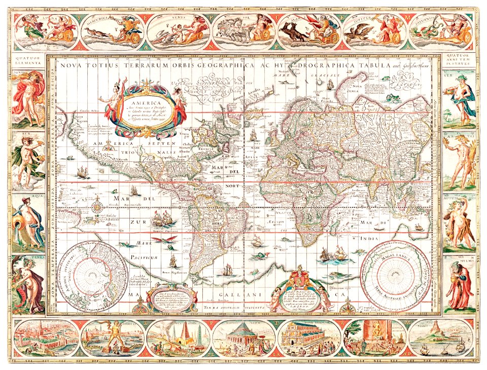 Nova totius terrarum orbis geographica ac hydrographica (ca. 1635–1650) by Guiljelmo Blaeuw.