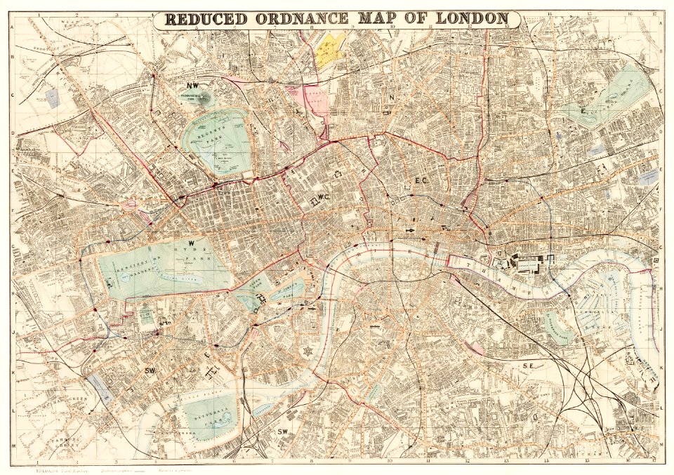 Reduced ordnance map of London (1879) by J. Whitbread.
