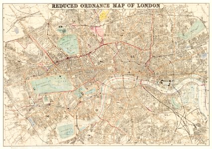 Reduced ordnance map of London (1879) by J. Whitbread.. Free illustration for personal and commercial use.