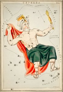 Sidney Hall’s (1831) astronomical chart illustration of the Cepheus.. Free illustration for personal and commercial use.