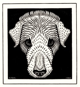 Dog's head (1920) by Julie de Graag (1877-1924).. Free illustration for personal and commercial use.