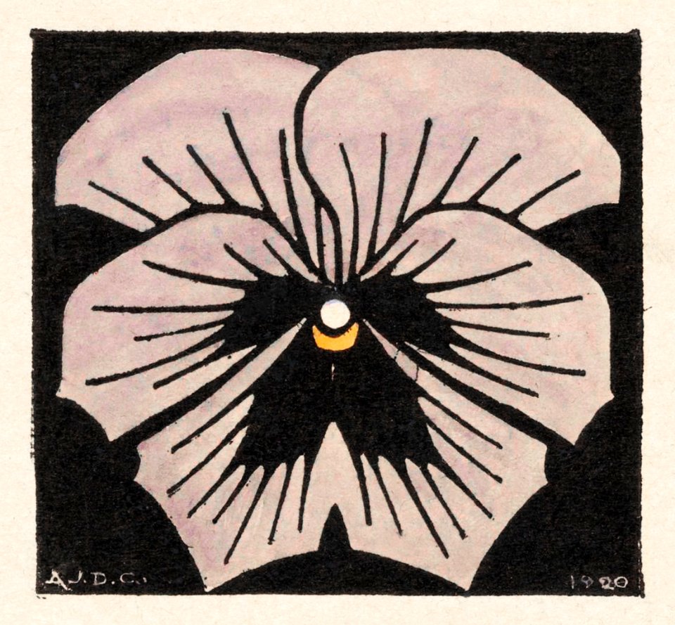 Woodcut flower (1920) by Julie de Graag (1877-1924).