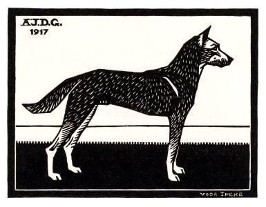 Dog (1917) by Julie de Graag (1877-1924).. Free illustration for personal and commercial use.