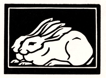 Two rabbits (1923-1924) by Julie de Graag (1877-1924).. Free illustration for personal and commercial use.