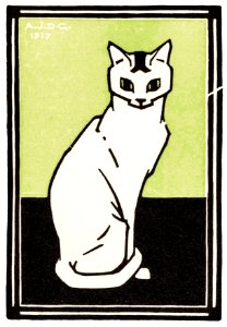 Sitting cat (1917) by Julie de Graag (1877-1924).. Free illustration for personal and commercial use.