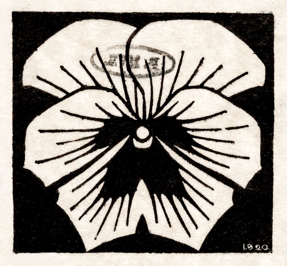 Woodcut flower (1920) by Julie de Graag (1877-1924).