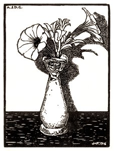 Vase with Flowers (1916) by Julie de Graag (1877-1924).. Free illustration for personal and commercial use.