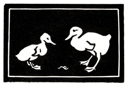 Two ducklings (1923-1924) by Julie de Graag (1877-1924).. Free illustration for personal and commercial use.