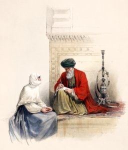 The letter writer in Cairo illustration by David Roberts (1796–1864).. Free illustration for personal and commercial use.