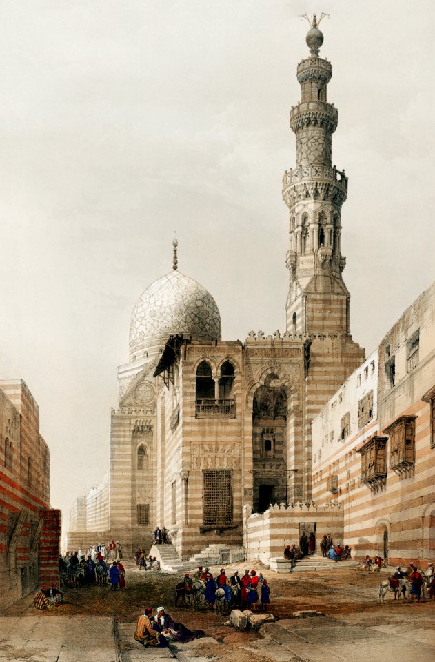 Tombs of the Khalifs (Caliphs) Cairo illustration by David Roberts (1796–1864).. Free illustration for personal and commercial use.