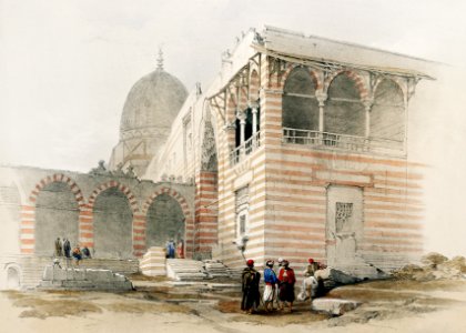 One of the tombs of the caliphs Cairo illustration by David Roberts (1796–1864).. Free illustration for personal and commercial use.