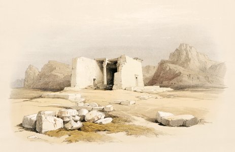 Temple of Taffeh illustration by David Roberts (1796–1864).. Free illustration for personal and commercial use.