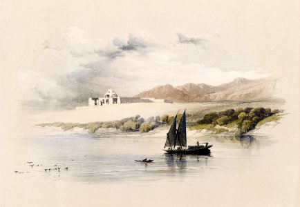Temple of Amada of Hassaya in Nubia illustration by David Roberts (1796–1864).. Free illustration for personal and commercial use.