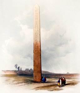 Obelisk of Heliopoli illustration by David Roberts (1796–1864).. Free illustration for personal and commercial use.