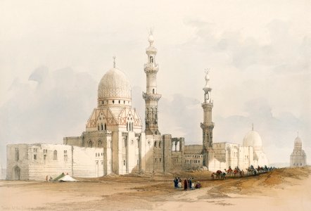Tombs of the Caliphs Cairo Mosque of Ayed Bey illustration by David Roberts (1796–1864).
