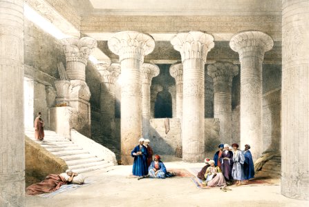 Temple of Egyptian illustration by David Roberts (1796–1864).