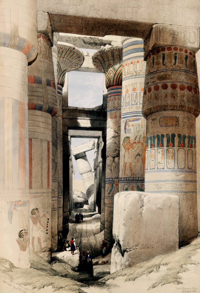 Karnac (Karnak) illustration by David Roberts (1796–1864).. Free illustration for personal and commercial use.