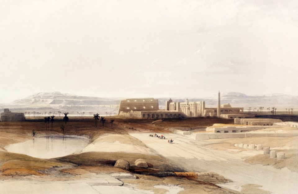 Karnak illustration by David Roberts (1796–1864).. Free illustration for personal and commercial use.