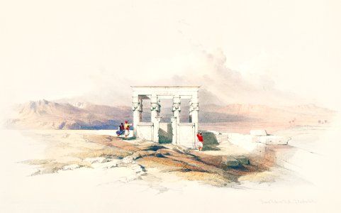 Temple of Isis on the roof of the great temple of Dendera (Dandara) illustration by David Roberts (1796–1864).