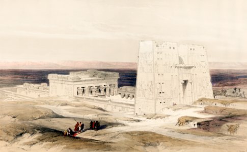 Temple of Edfou ancient Appolinopolis in upper Egypt illustration by David Roberts (1796–1864).