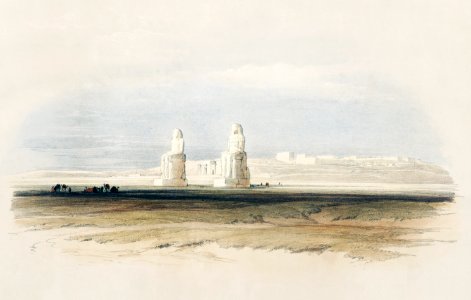 Statues of Memnon Thebes illustration by David Roberts (1796–1864).