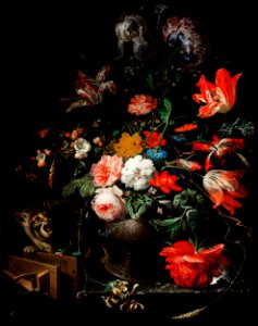 The Overturned Bouquet by Abraham Mignon (1660-1679).. Free illustration for personal and commercial use.