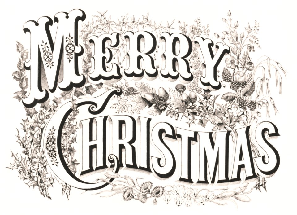 Merry Christmas lithograph (1876) published by Currier & Ives.
