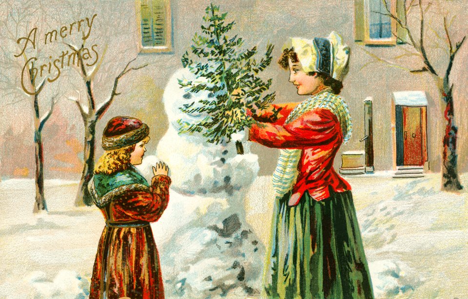 A Merry Christmas (1903) from The Miriam And Ira D. Wallach Division Of Art, Prints and Photographs: Picture Collection by an unknown artist.. Free illustration for personal and commercial use.
