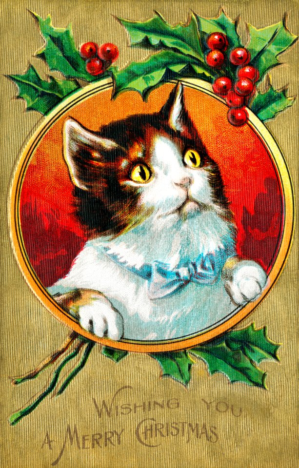 Wishing you a Merry Christmas (1910) from The Miriam And Ira D. Wallach Division Of Art, Prints and Photographs: Picture Collection published by Bamforth & Co.